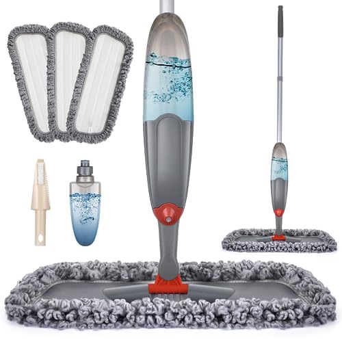 Microfibre Spray Floor Mops with 3 Mop Heads & 635 ML Bottle V65960