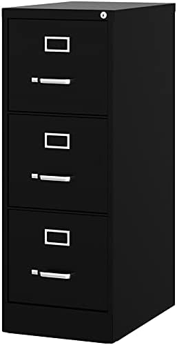 Black 3 Drawer Metal File Cabinet P991