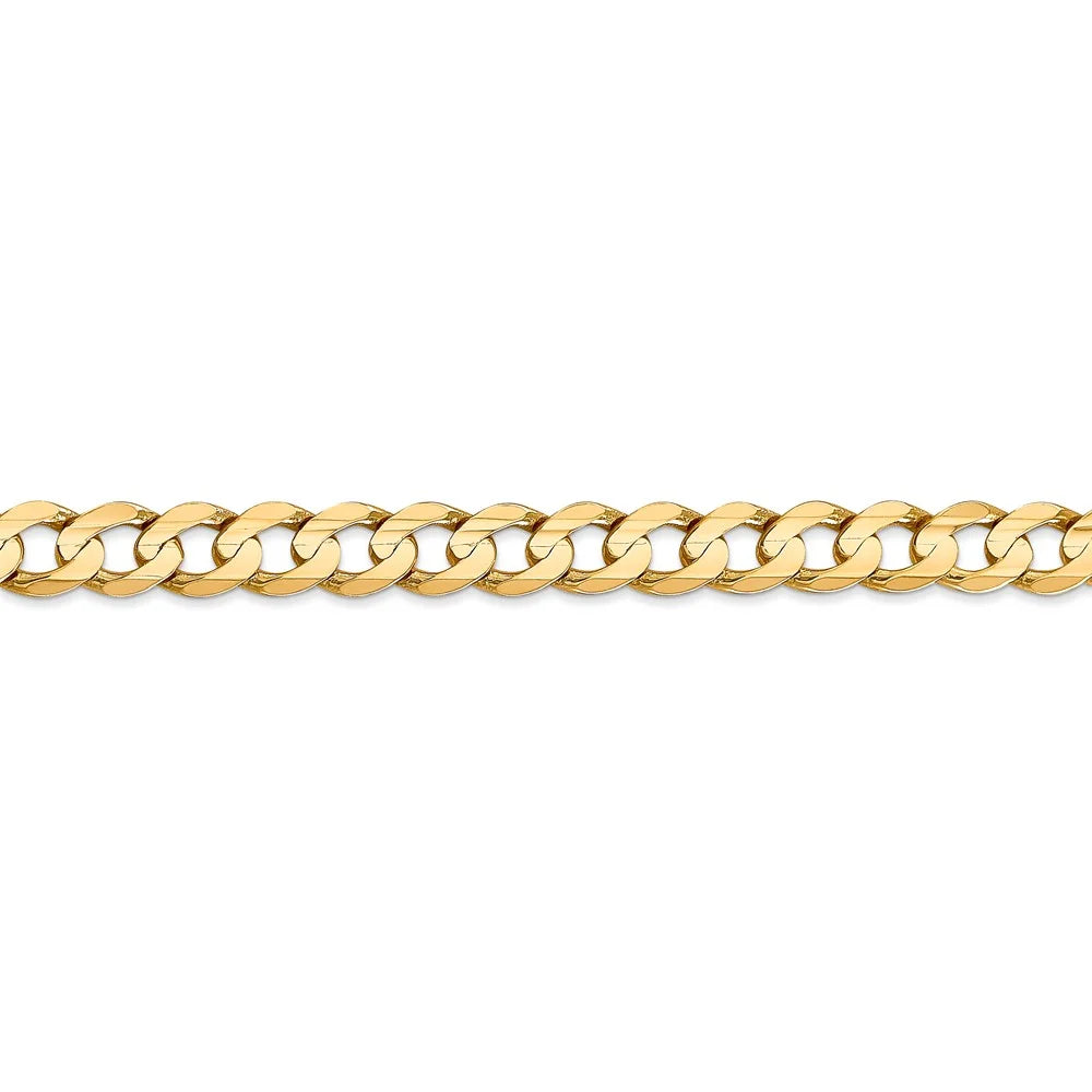 14kt Yellow Gold 22 inch Open Concave Curb Chain with Lobster Clasp L4107