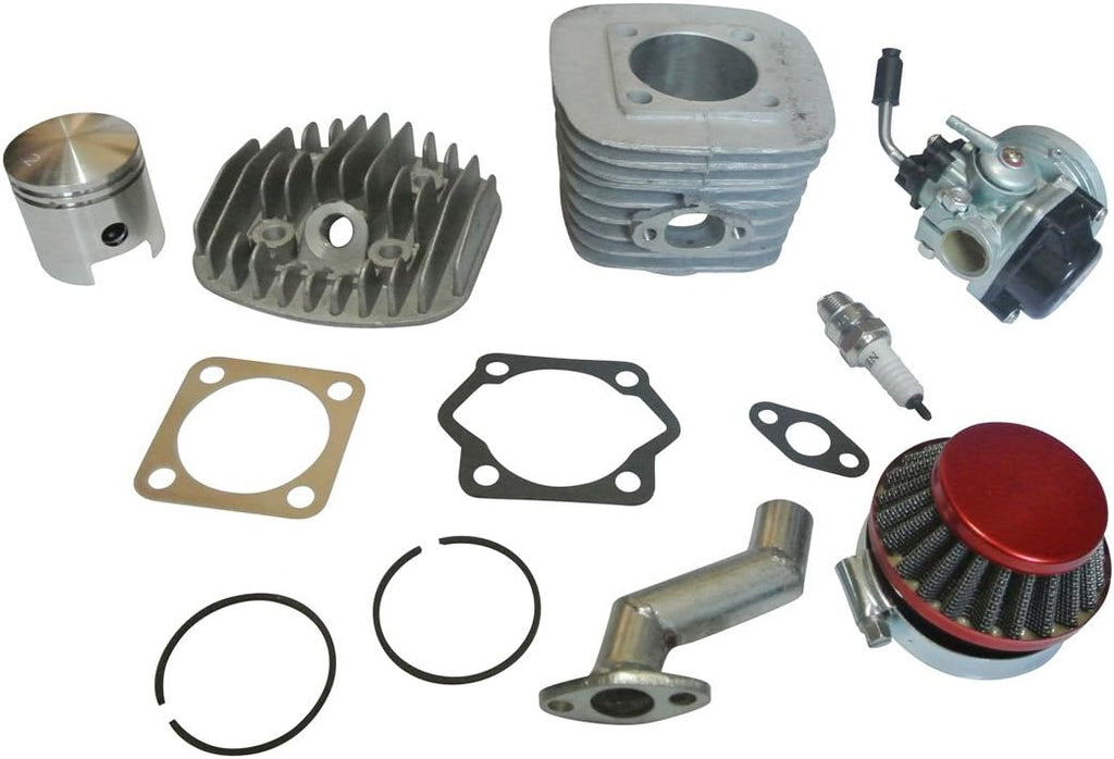 80cc Piston and Cylinder Motorized Bike Engine Rebuild Kit Carburetor Air Filter Pack of 2 T7994