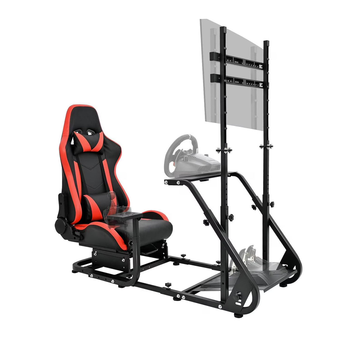 Racing Sim Cockpit with Gaming Seat and Monitor Stand O61966