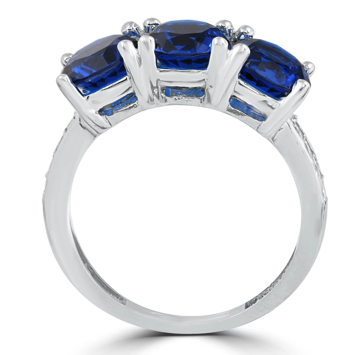 3 3/4ct Diamond & Synthetic Blue Sapphire Ring 10K White Gold M562
