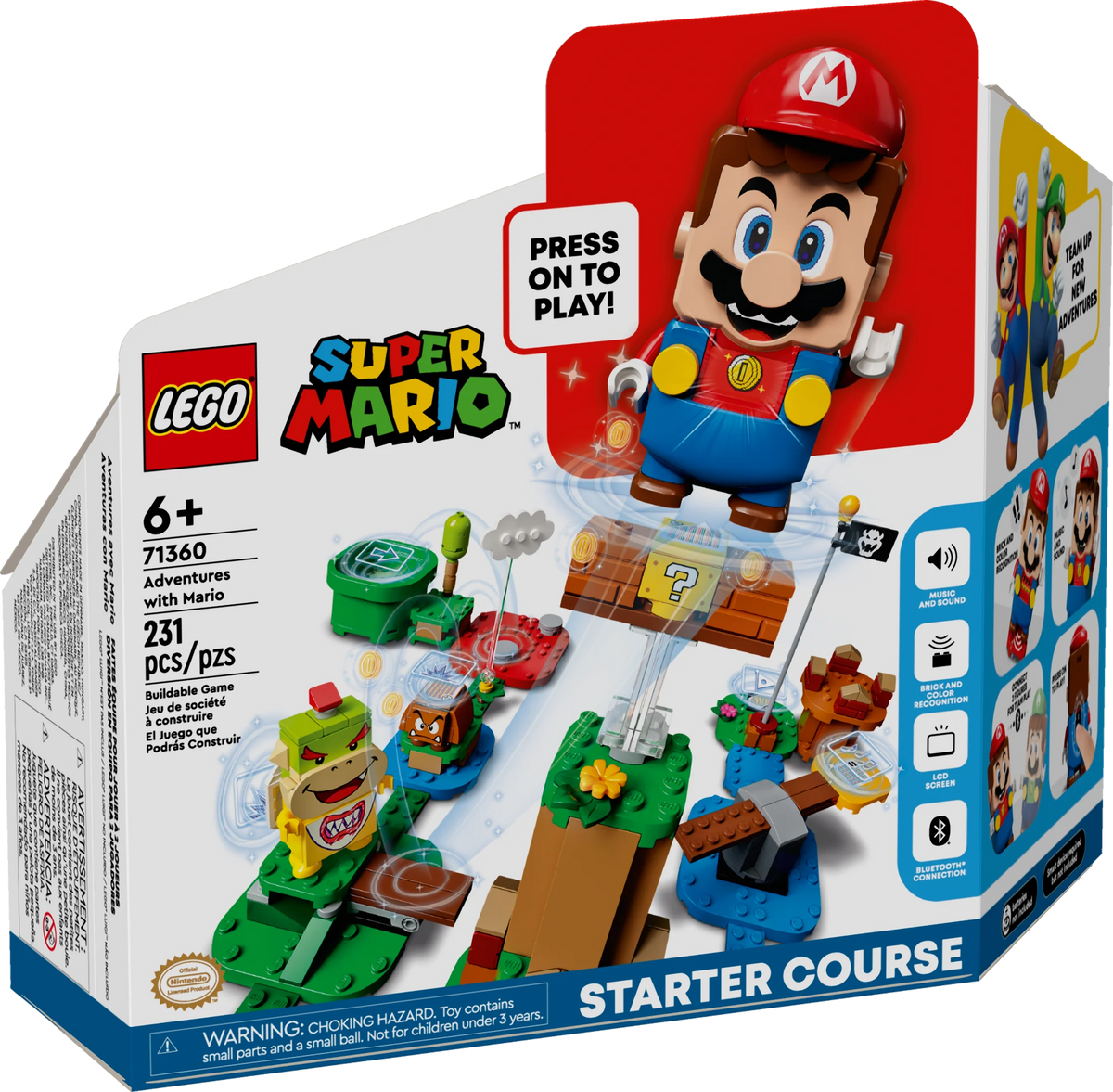 Buildable Super Mario Starter Course Set with Mario Figure and Bowser Jr. E116556