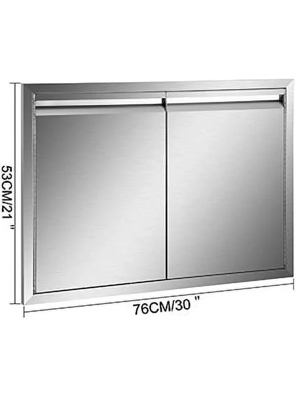 Double Wall Stainless Steel Outdoor Access Door with Hooks Q693808