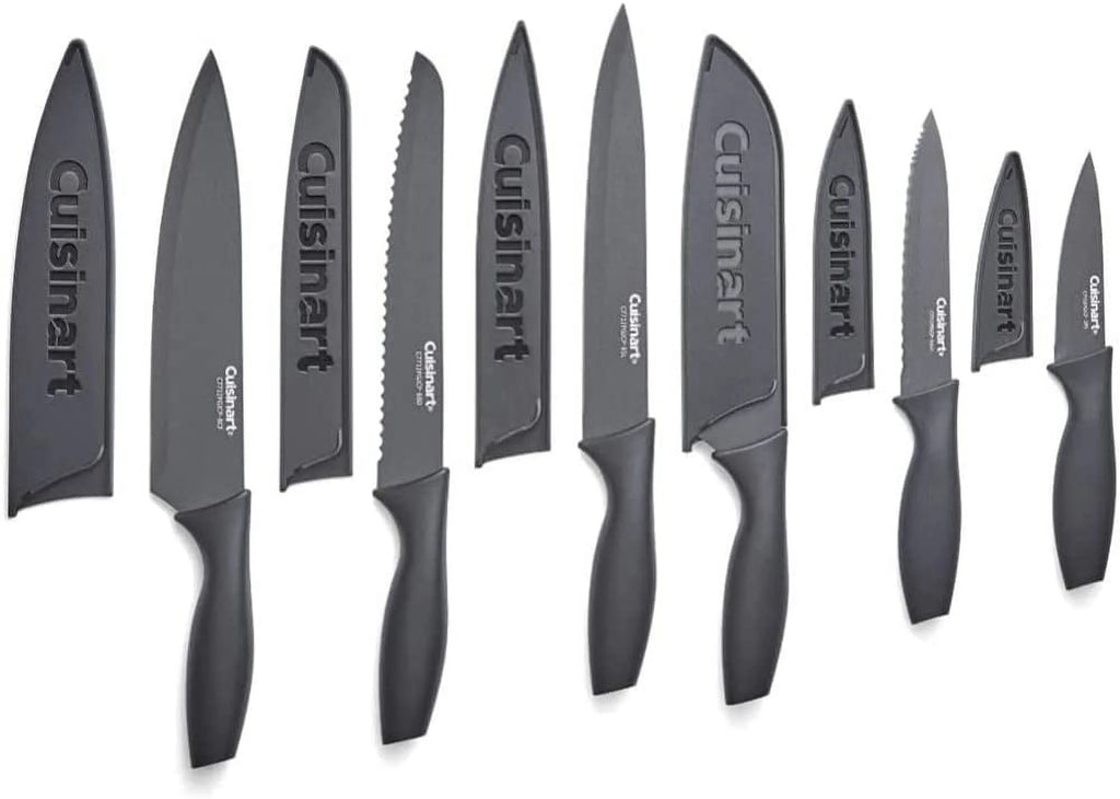 11-Piece Nonstick Hard-Anodized Cookware Set and 12 Piece Ceramic Coated Cutlery Set Matte Black A849463
