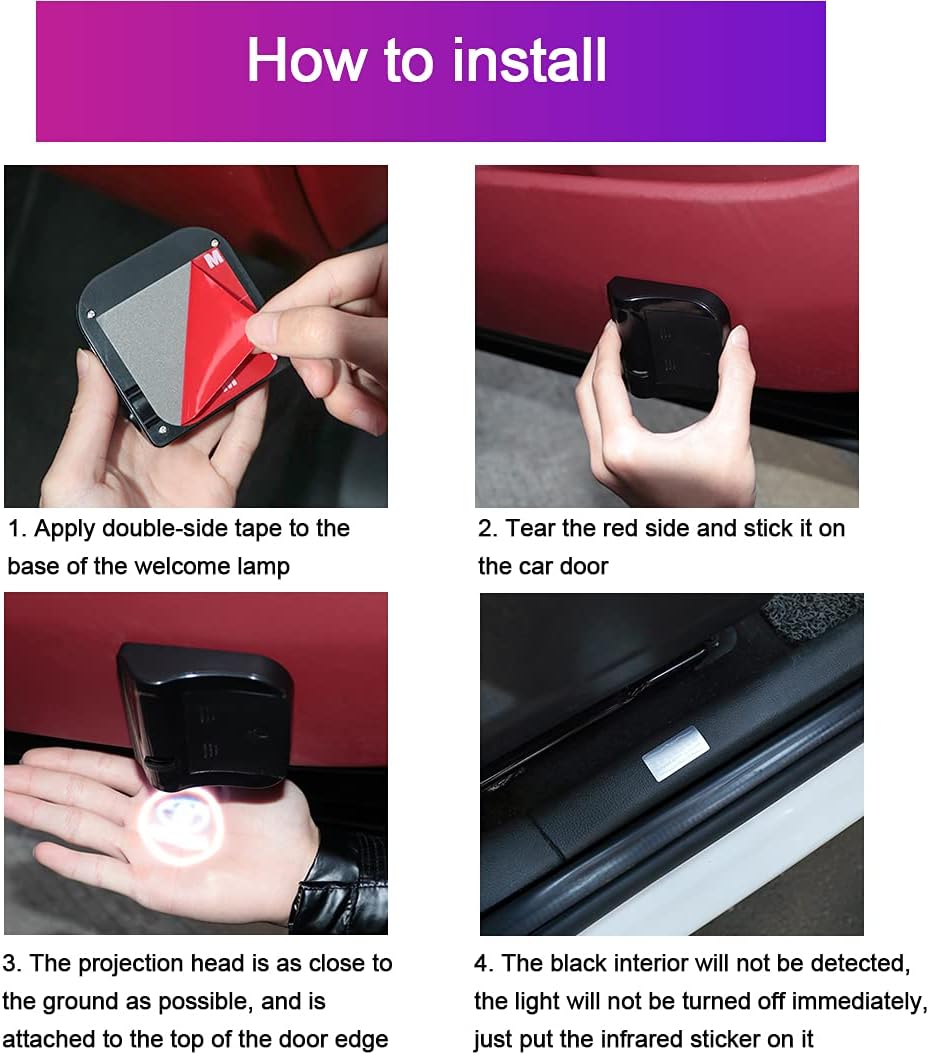 Wireless Projector Car Door Step Led Lights K9629