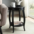 Black End Table with Storage E2066