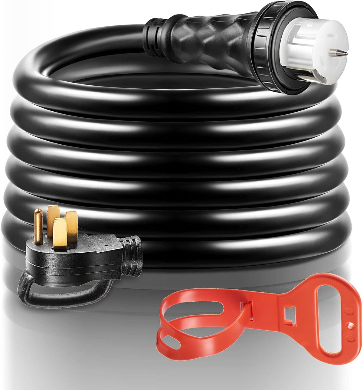 30 Feet 50 Amp 125V/250V Black Generator Extension Cord H14308