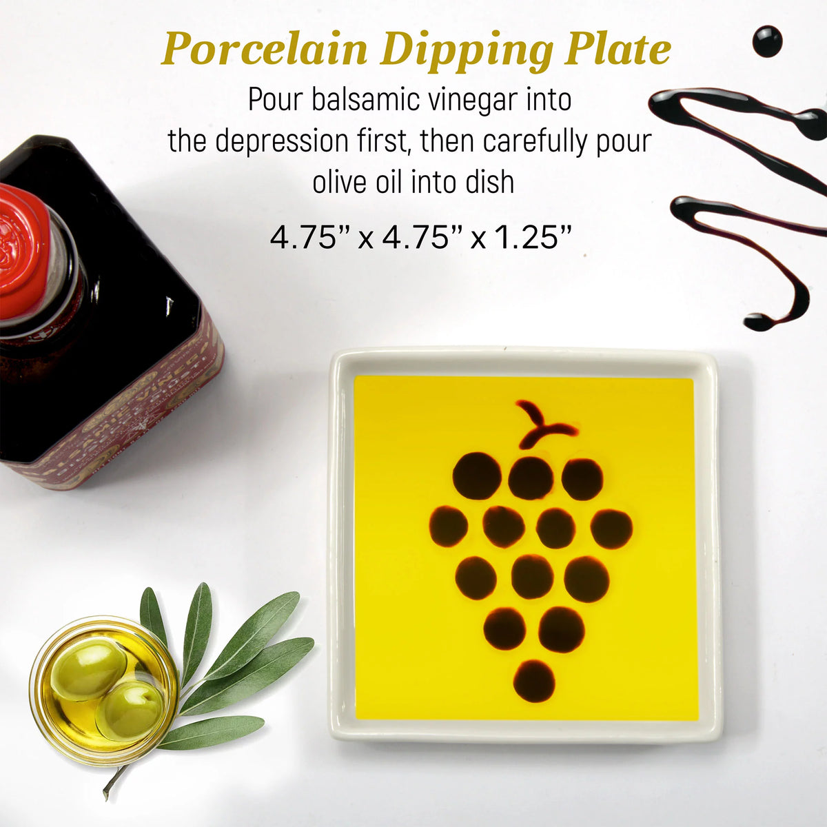 8.45 fl.oz. Balsamic Vinegar and Bread Dipping Plates Gift Set Q81888