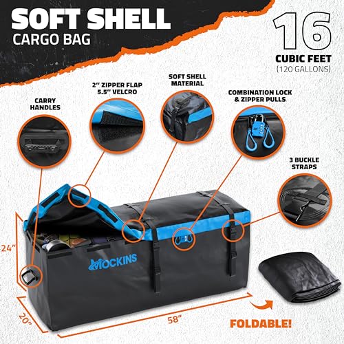 60x20x6 Heavy-Duty Folding Hitch Cargo Carrier with Waterproof Luggage Bag P7930