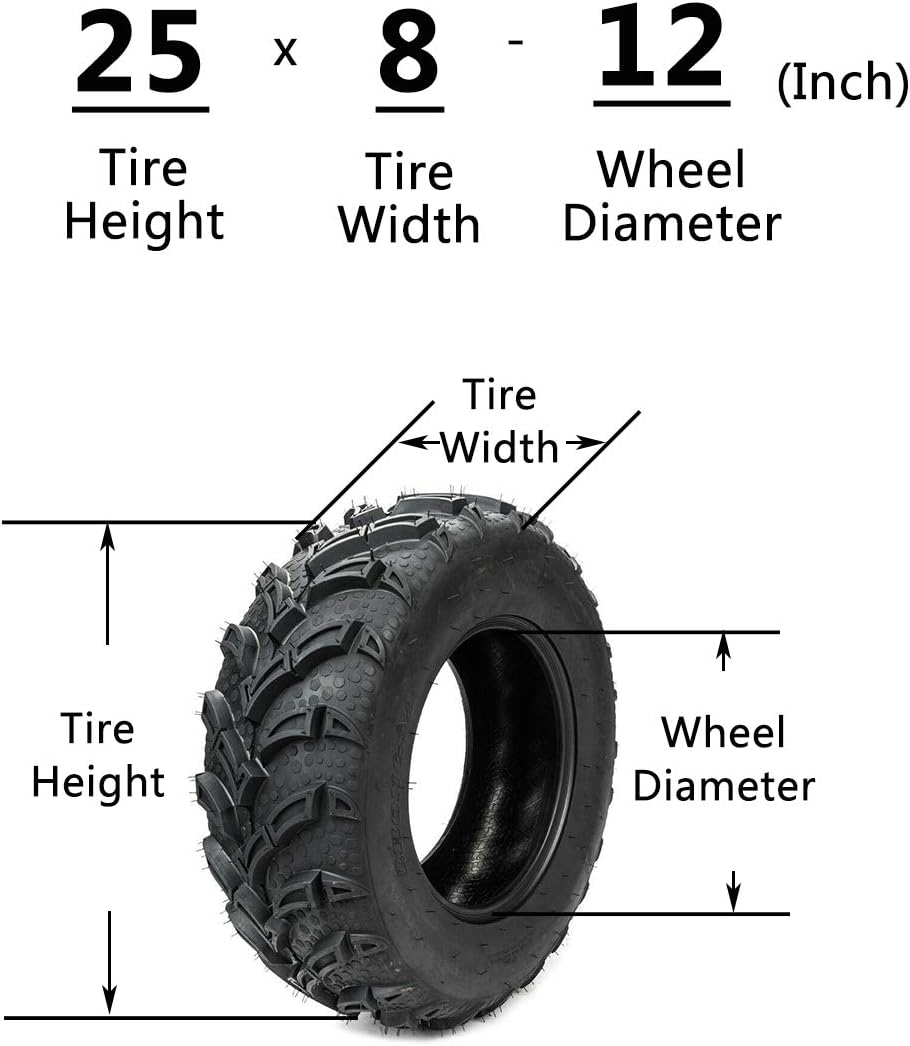 2PCS 25x8-12 ATV Utility UTV Tires H152347