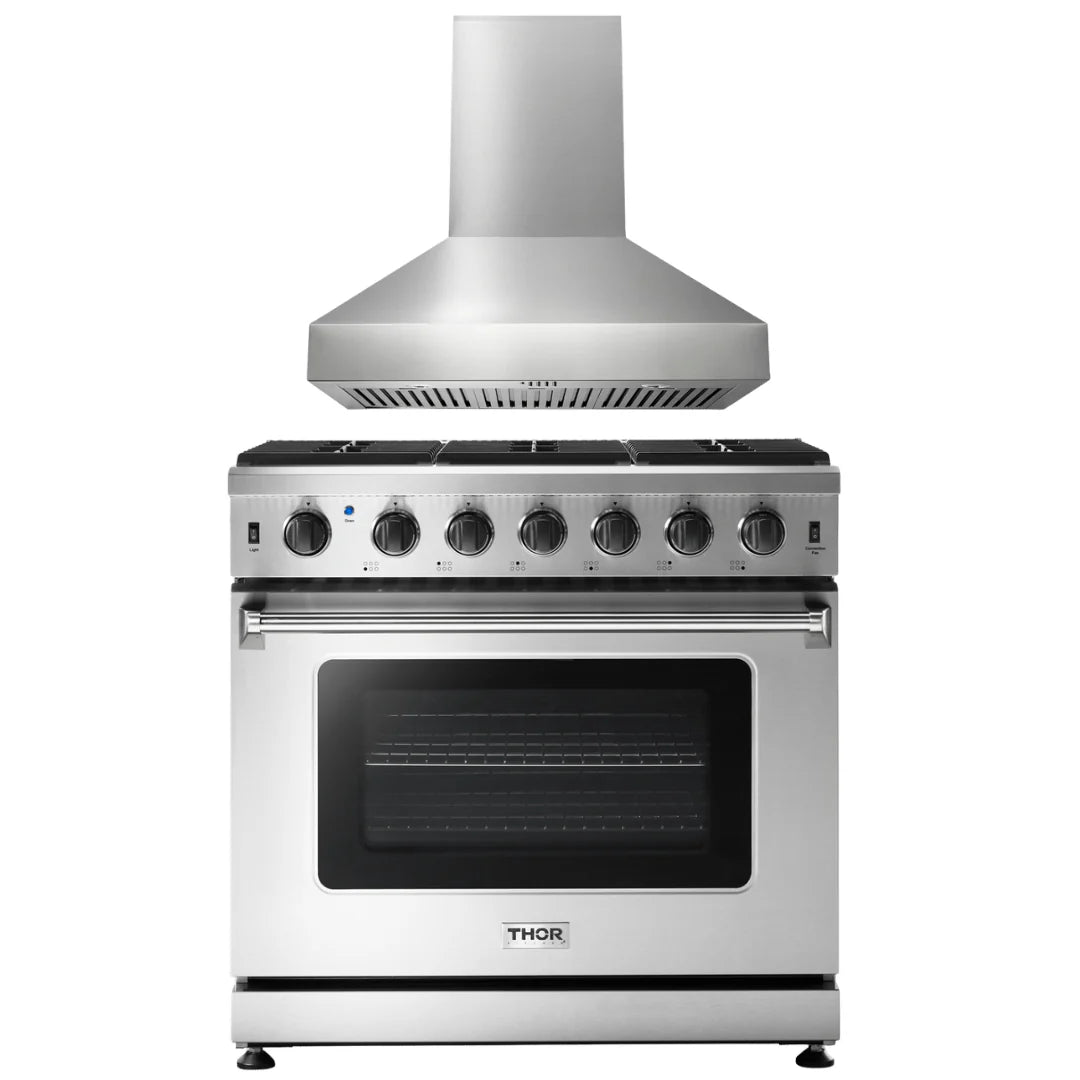 36 Inch Propane Gas Range and Range Hood K40472