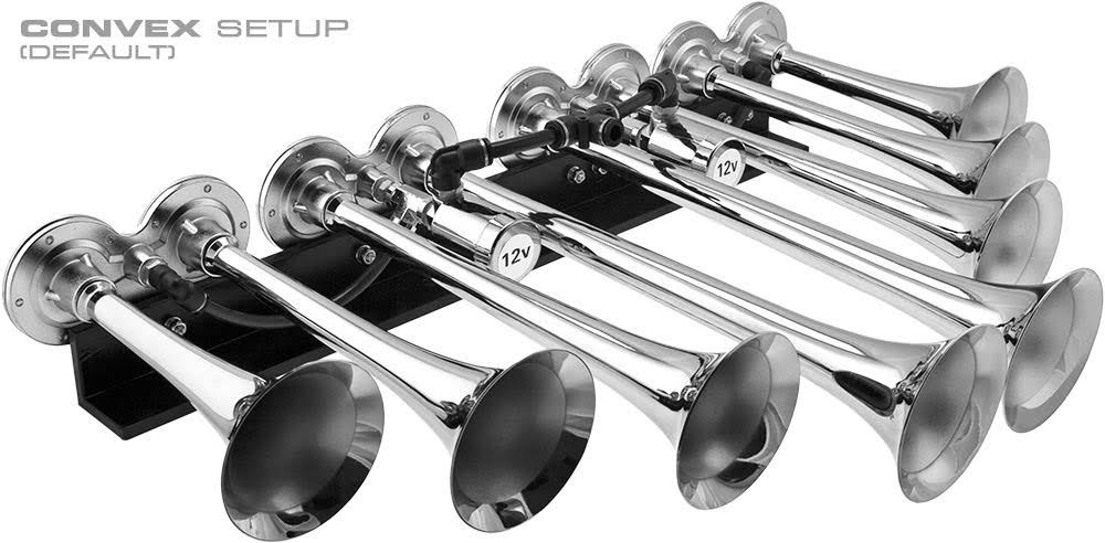 8 Air Horn Chrome Plated Trumpets M78734