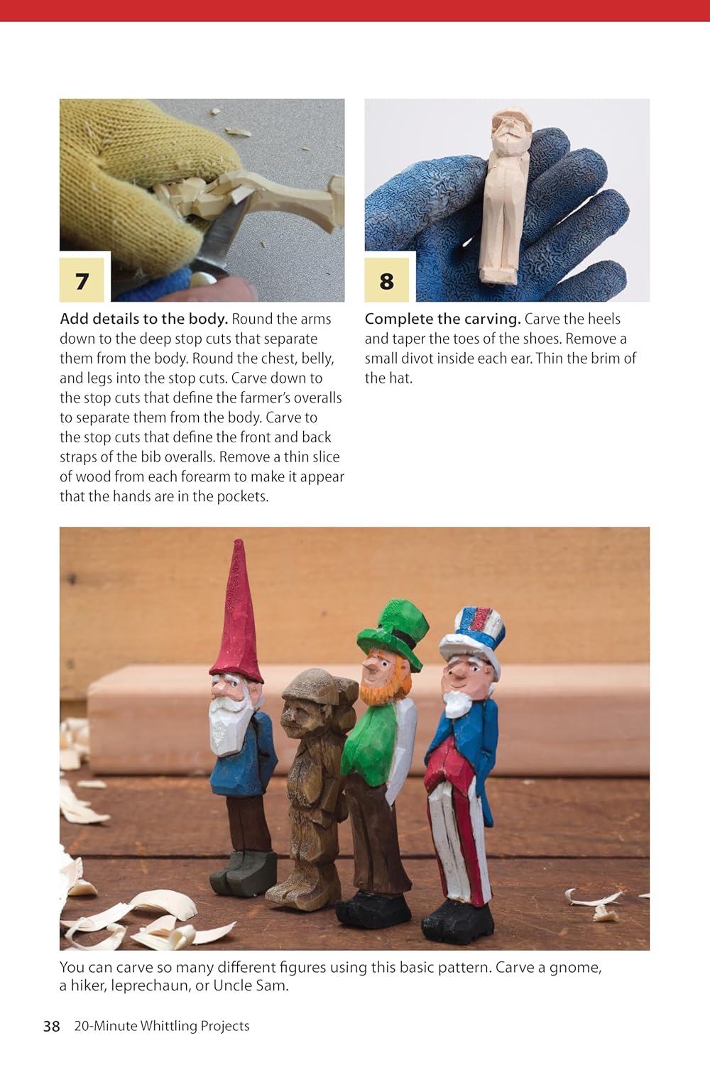 Whittling Projects: Step-by-Step Instructions & Photos to Carve Wood Figures F308995