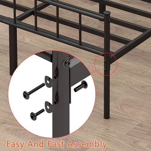 Full Metal Platform Bed Frame with Steel Slat Support X768