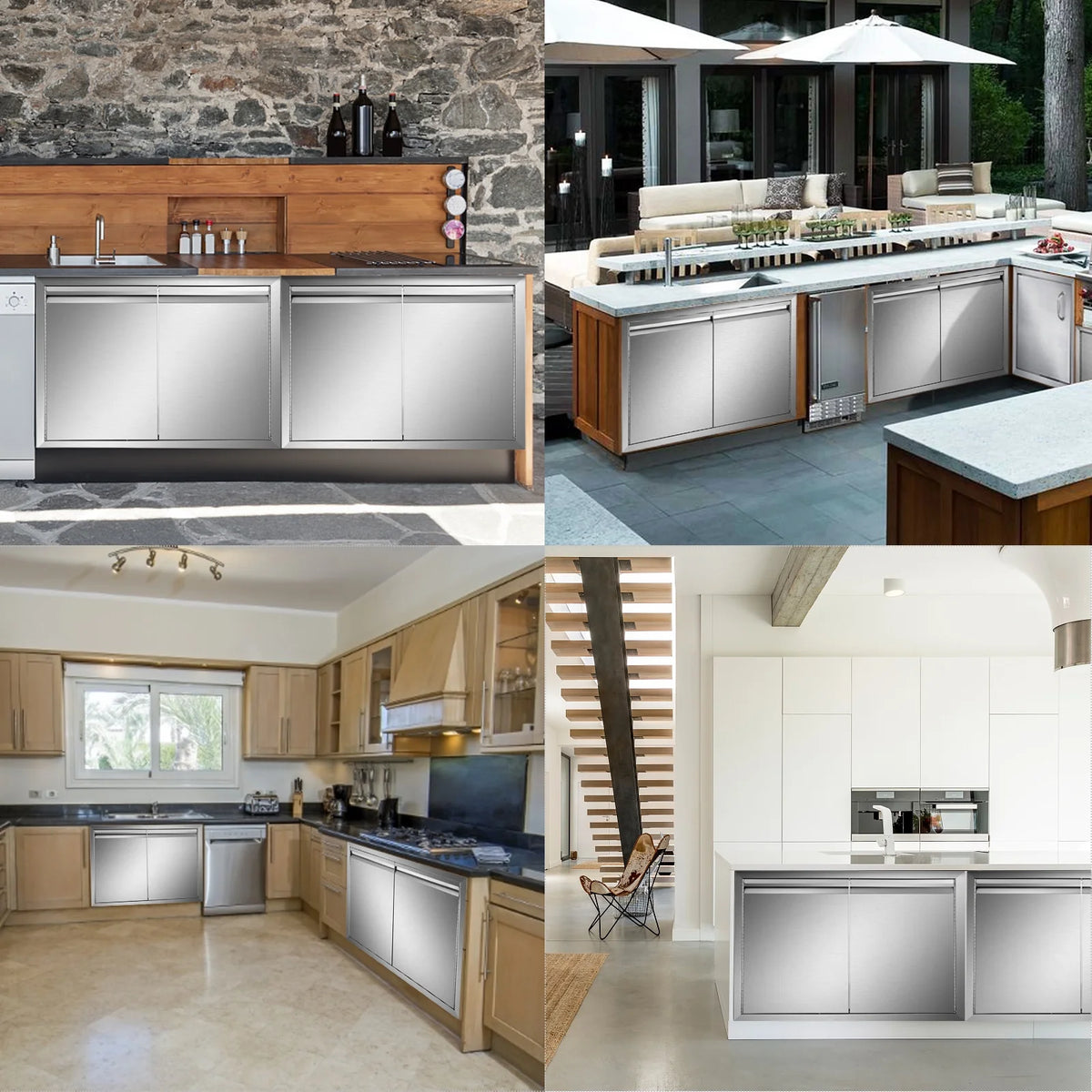 Double Wall Stainless Steel Outdoor Access Door with Hooks Q693808