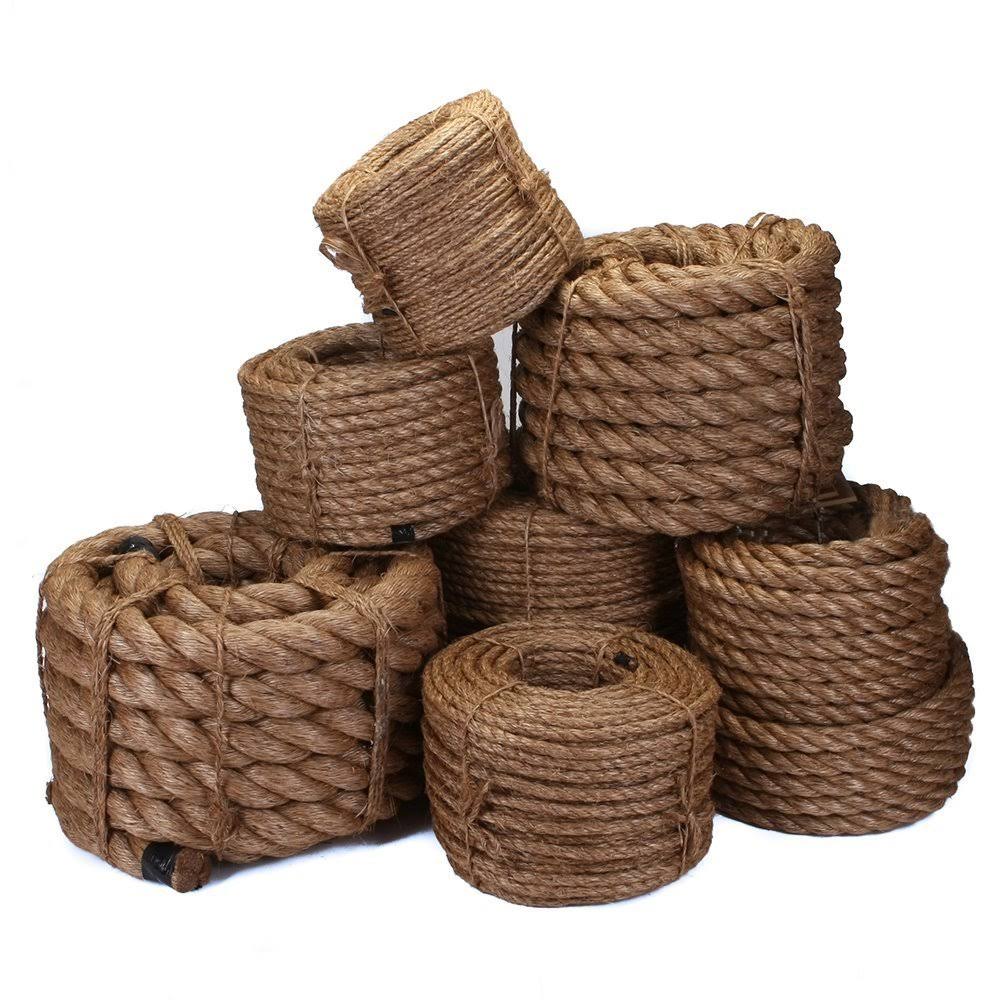 Natural Manila Rope Cordage 1.25 inch x 10 Feet Twisted Cord K49185