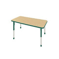 36in x 72in Rectangle Adjustable Activity Table Maple/Green Y138
