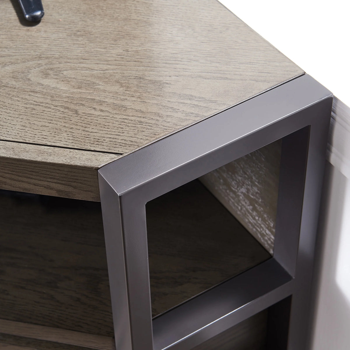Mixed Metal and Wood Corner TV Stand L860