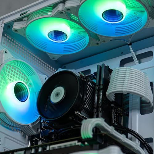White Liquid-Cooled Gaming Desktop Computer, AMD Ryzen 7, RTX 4060 8GB, 32GB DDR4, 1TB NVMe SSD L525643