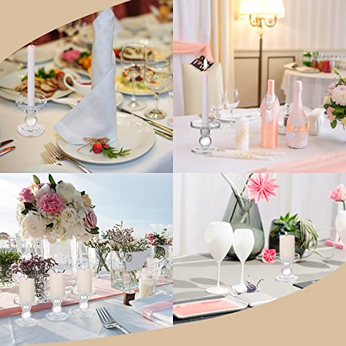 6 Pcs Clear Glass Candle Holders N283