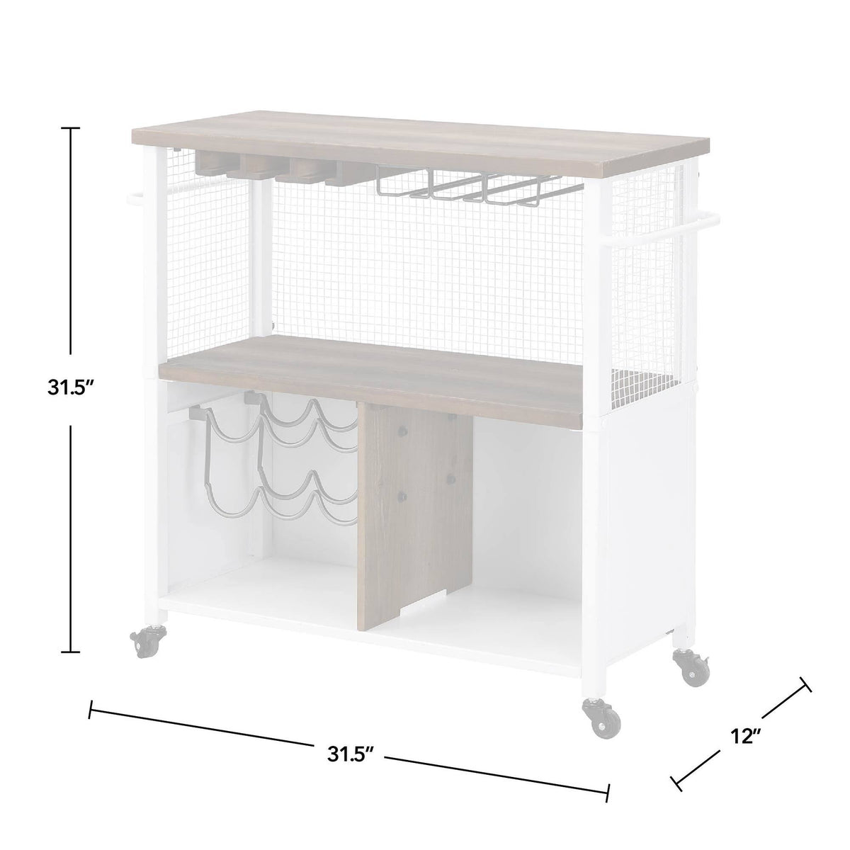 Farmhouse Kitchen Cart - White M4422