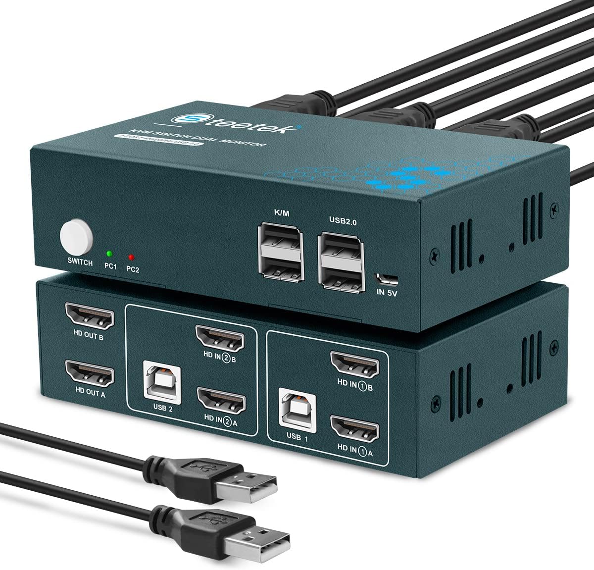 Dual Monitor 2 Port 4K@60Hz HDMI KVM Switch X20903