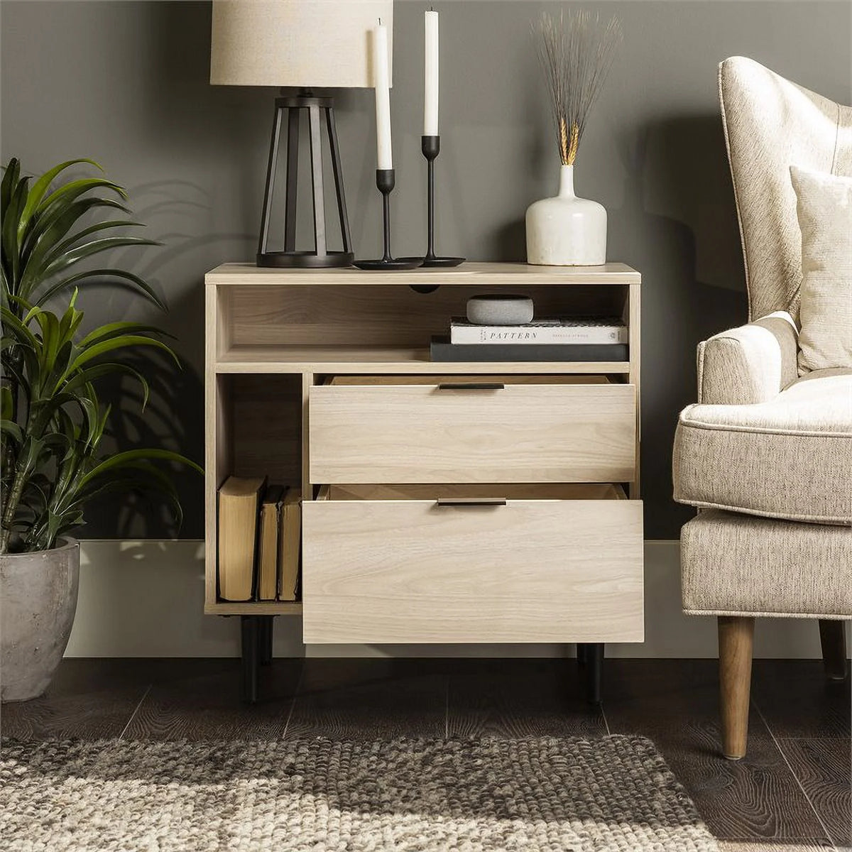 25" Birch Finish Nightstand J925148