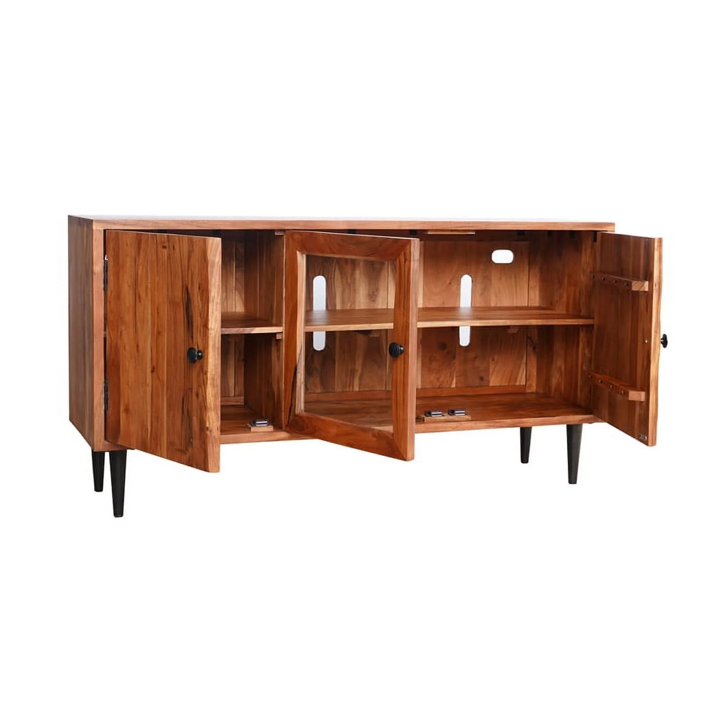 58" Live Edge Solid Wood TV Stand Y7837
