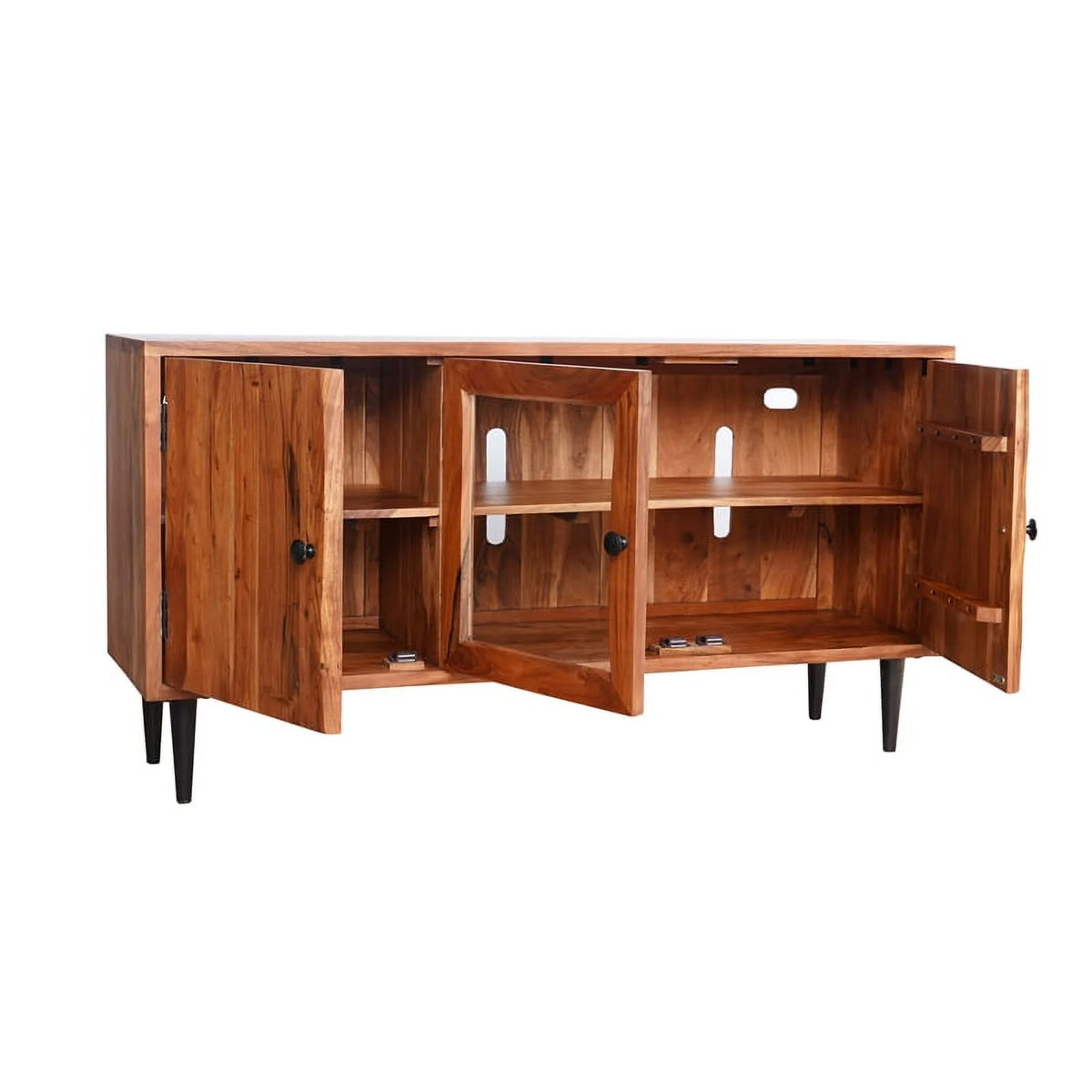 58" Live Edge Solid Wood TV Stand Y7837