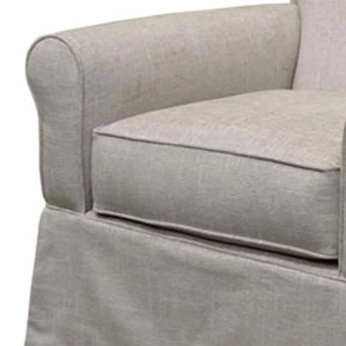 Off White Fabric Upholstered Swivel Glider Accent Chair F8886
