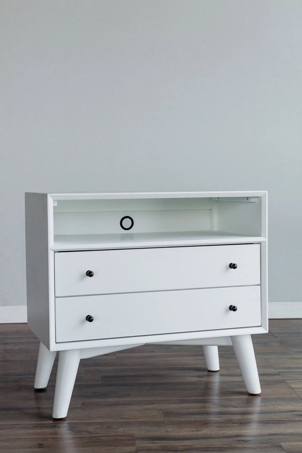 White 2 Drawer Wood Nightstand V352301