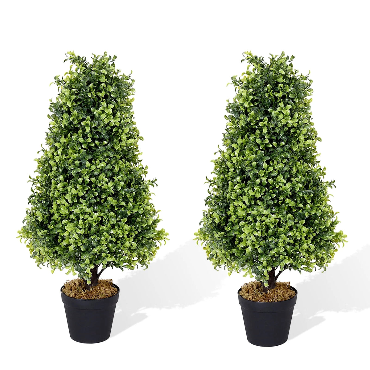 Artificial Topiary Trees 2 Pack 30 Inch Faux Boxwood I4867