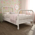 White Twin Metal Bed Frame with Headboard N236