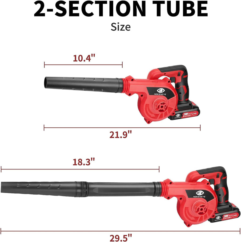 20V Cordless Leaf Blower with Rechargeable Battery, 3 Variable Speeds 150 MPH Max, Pack of 2 U534