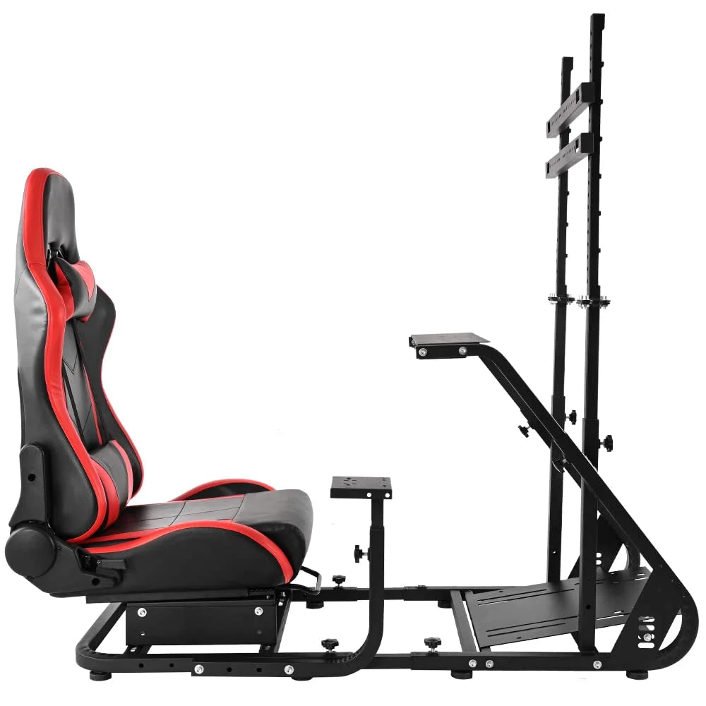 Racing Sim Cockpit with Gaming Seat and Monitor Stand O61966