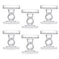 6 Pcs Clear Glass Candle Holders N283