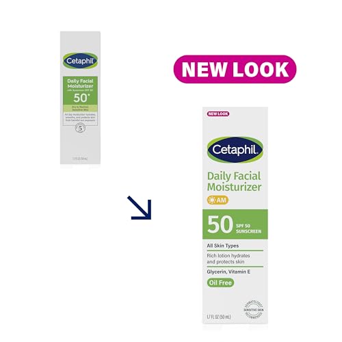 Daily Facial Moisturizer SPF 50, 1.7 Fl Oz (Pack of 2) B555671
