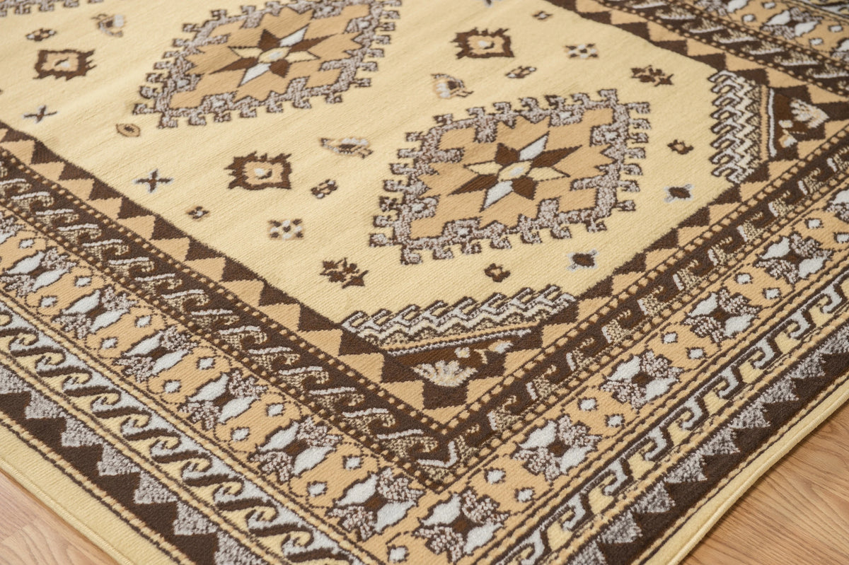 Ivory Bordered Area Rug I9150