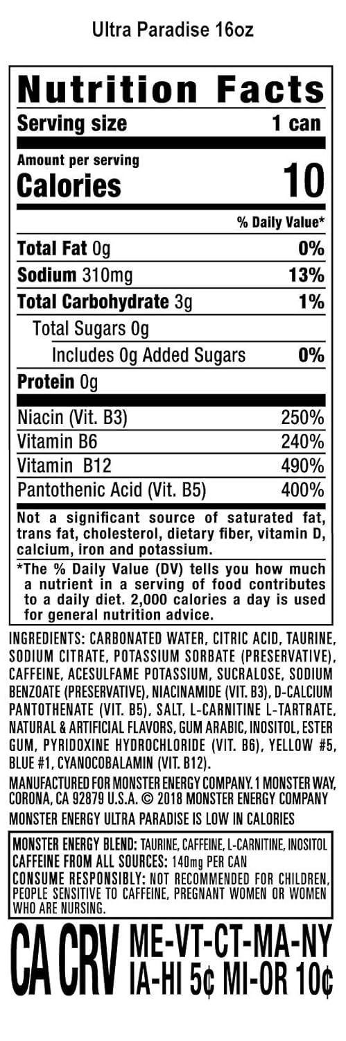 Sugar Free Energy Drink, 16 Ounce (Pack of 12) N214