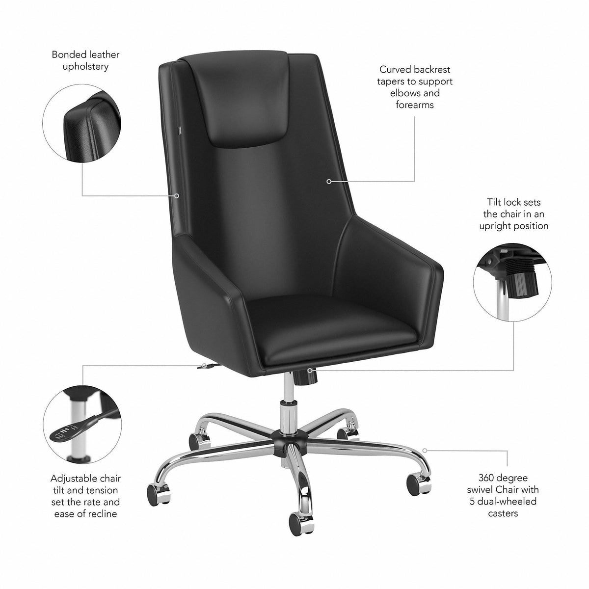 High Back Leather Box Chair R759