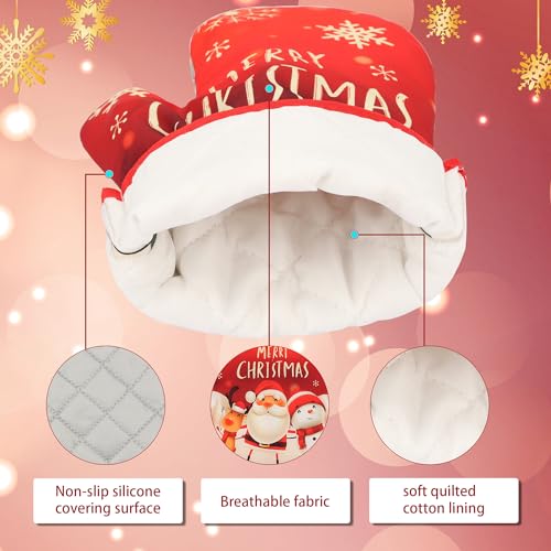 Christmas Oven Mitts and Potholders Set, 4 PCS Heat Resistant Non-Slip W11078