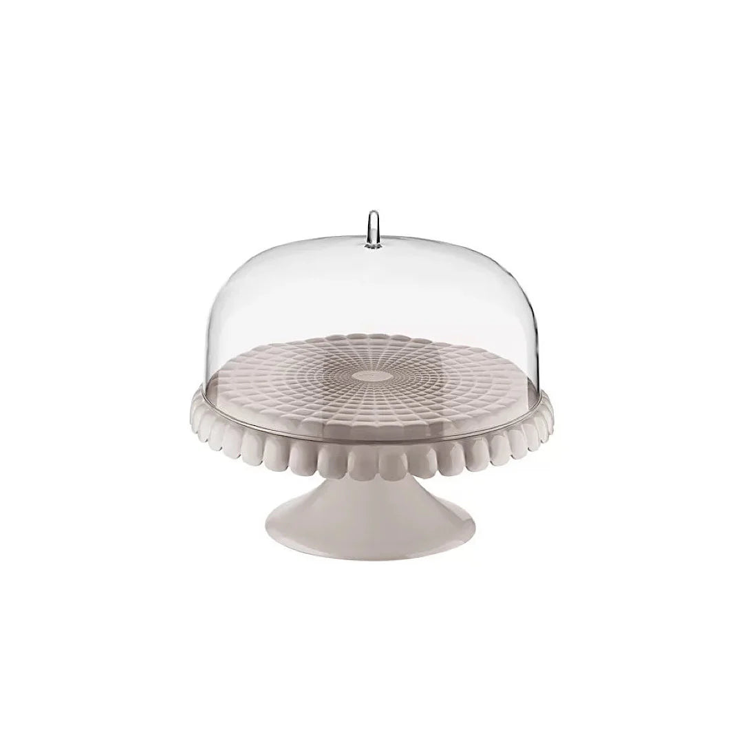 Milk White Cake Stand With Dome H67912