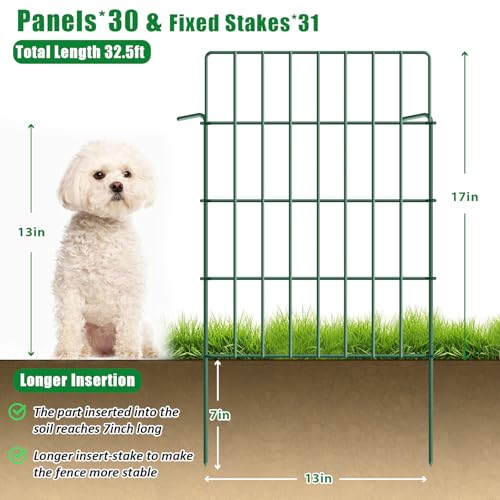 30 Pack Black Metal Wire Garden Fence K529