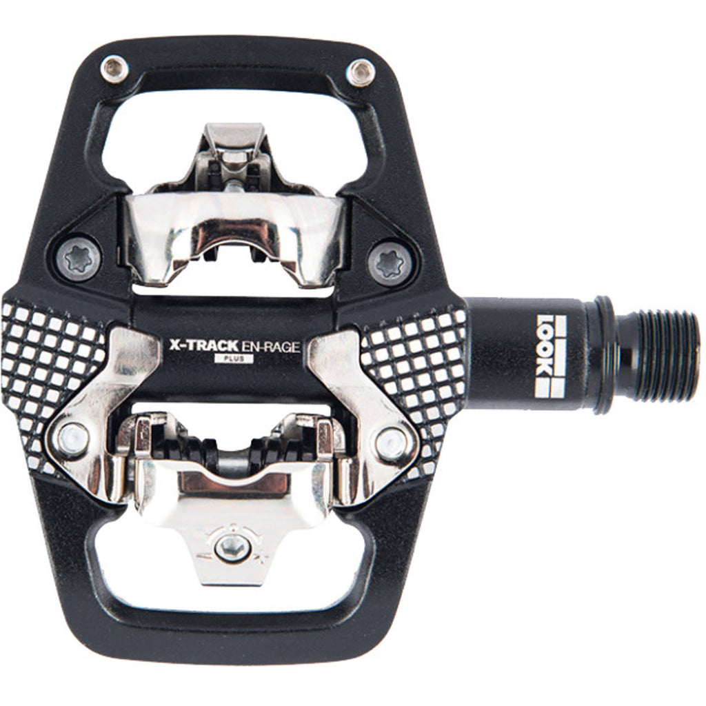 Black MTB Clipless Pedals Aluminum Body Cr-Mo Axle I1608