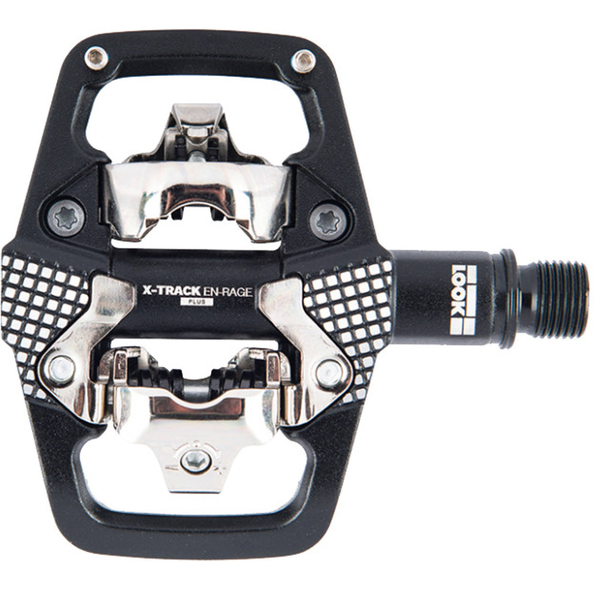 Black MTB Clipless Pedals Aluminum Body Cr-Mo Axle I1608