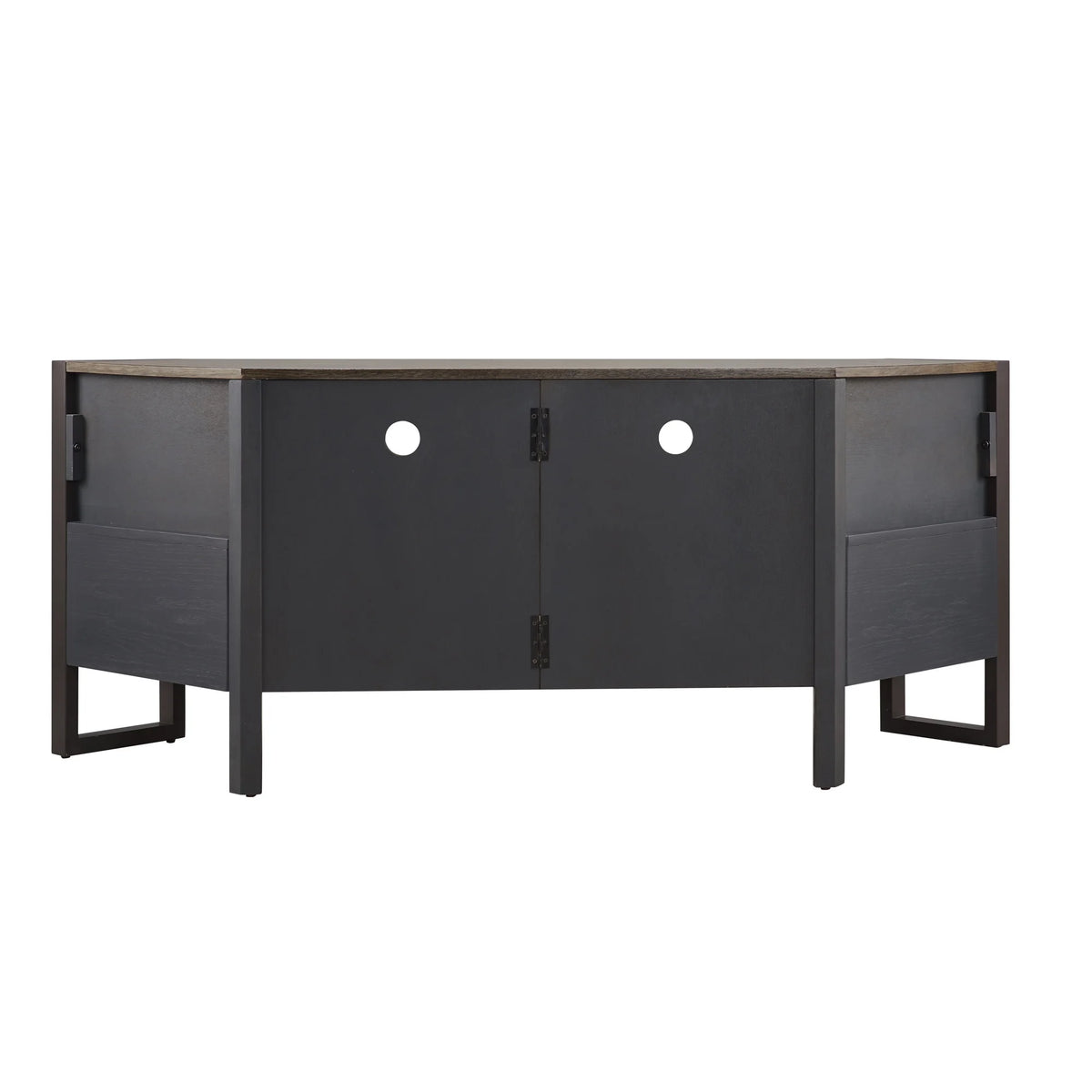 Mixed Metal and Wood Corner TV Stand L860