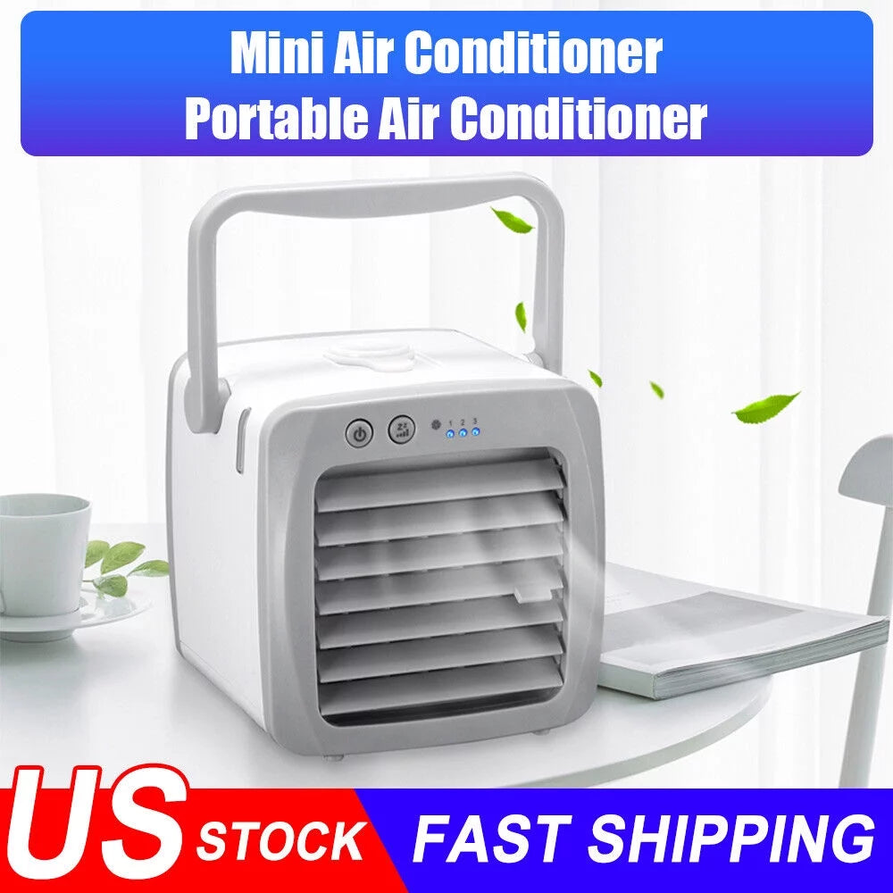 Portable Mini Air Conditioner USB Cooling Fan, 3-in-1 Humidifier, White, 200ml J62710