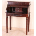 Dual Walnut Stain Roll Top Secretary Desk L2688