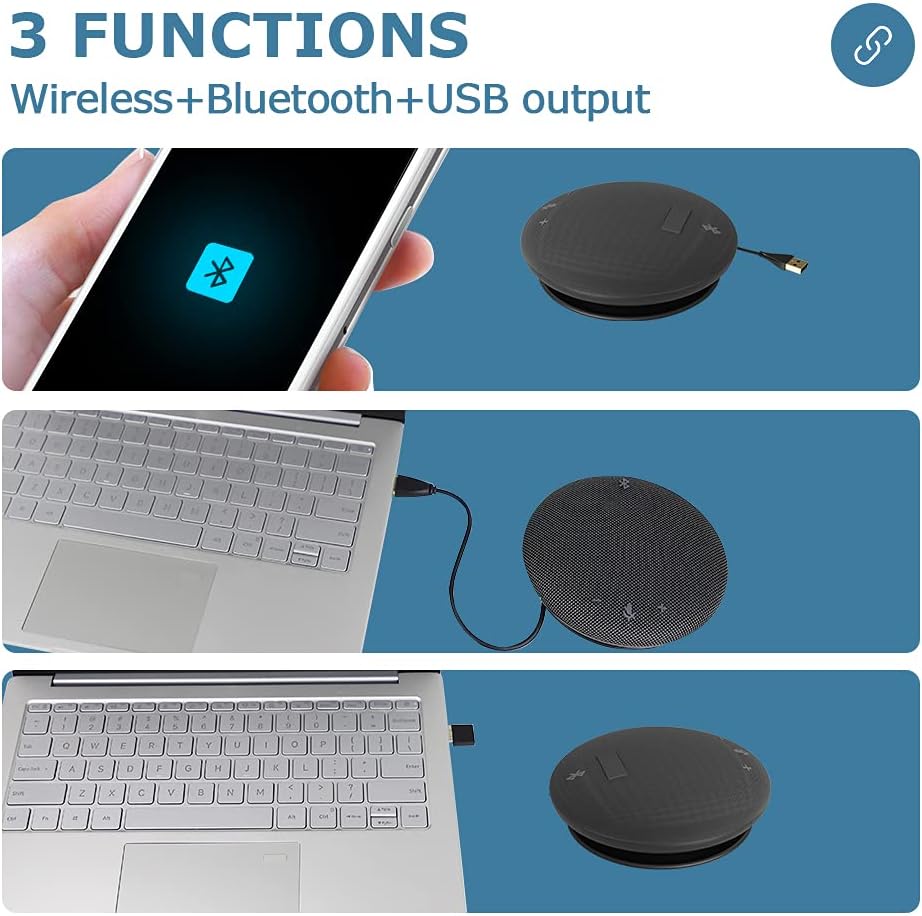 HD1080P PTZ Conference Room Camera with Wireless Bluetooth USB Conference Microphone and Speaker L627365